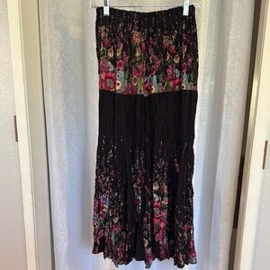 Floral Black Maxi Skirt